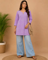 Lavender Grace Chikankari Kurti