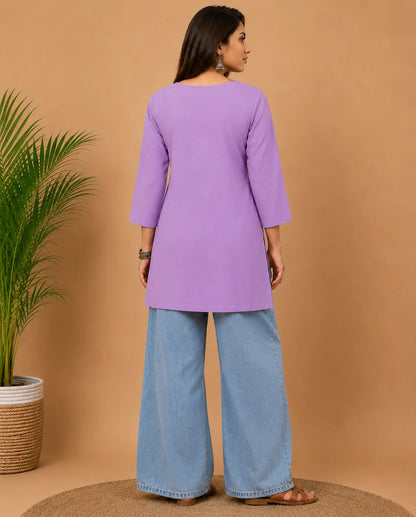Lavender Grace Chikankari Kurti