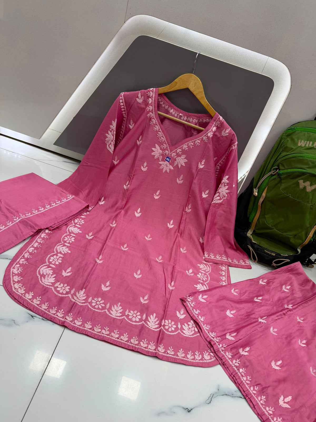 🌸 Gulabi Noor Chikankari 3-Piece Set 🌸