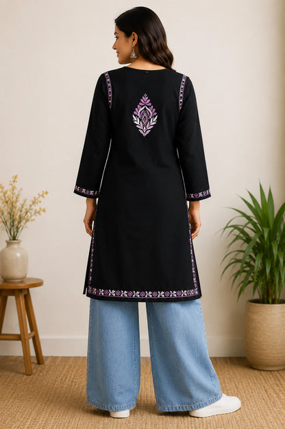 Wastiya Midnight Bloom Rayon Kurti